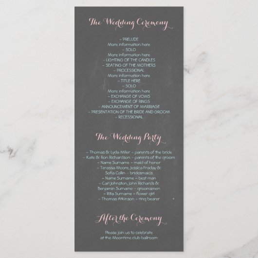 Nautical Heart Beach - Programmes de mariage (Dos)