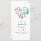 Nautical Heart Beach Programmes de mariage blanc (Devant / Derrière)