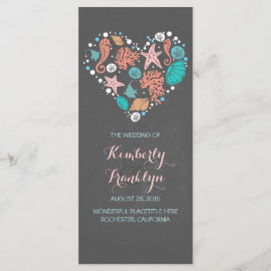 Nautical Heart Beach Wedding Programs Programma