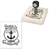 Nautical Holiday | Zeeen "groeten" Rubberstempel (Gestempeld)