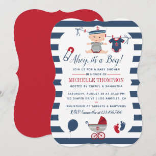 Nautical Jongens Baby Shower Uitnodiging
