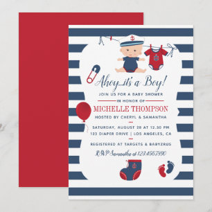 Nautical Jongens Baby Shower Uitnodiging