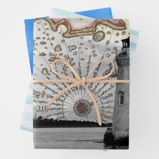 Nautical junk journal, papier inpakpapier vel (In situ)