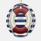 Nautical Kerstornament Personalized Lifesaver Keramisch Ornament (Links)