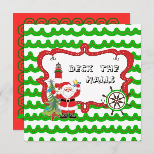 Nautical kerstparty uitnodiging (Voorkant / Achterkant)