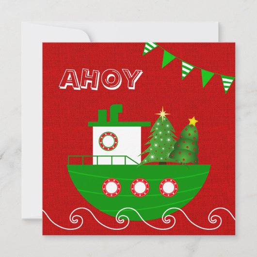 Nautical kerstparty uitnodiging (Voorkant)