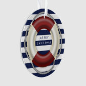 Nautical kerstversients Custom Blue Acryllic Ornament (voorkant)
