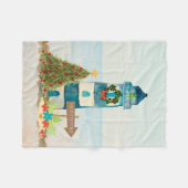 Nautical Kerstvuurtoren Vleece Blanket Fleece Deken (Voorkant (Horizontaal))