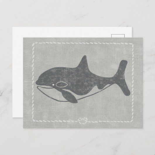 Nautical Killer Whale Briefkaart (Voorkant / Achterkant)