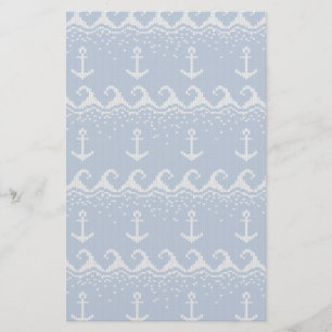 Nautical Knit Pattern Briefpapier