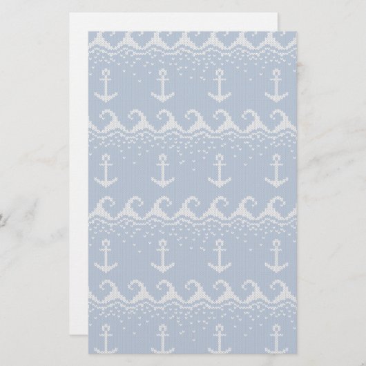Nautical Knit Pattern Briefpapier (Voorkant / Achterkant)