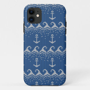Nautical Knit Pattern iPhone 11 Hoesje