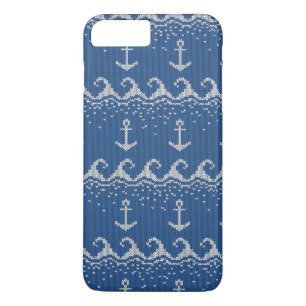 Nautical Knit Pattern iPhone 8 Plus / 7 Plus Hoesje