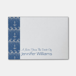 Nautical Knit Pattern Jouw namen toevoegen Post-it® Notes