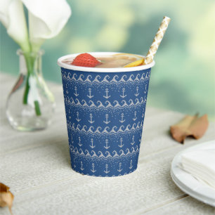Nautical Knit Pattern Papieren Bekers