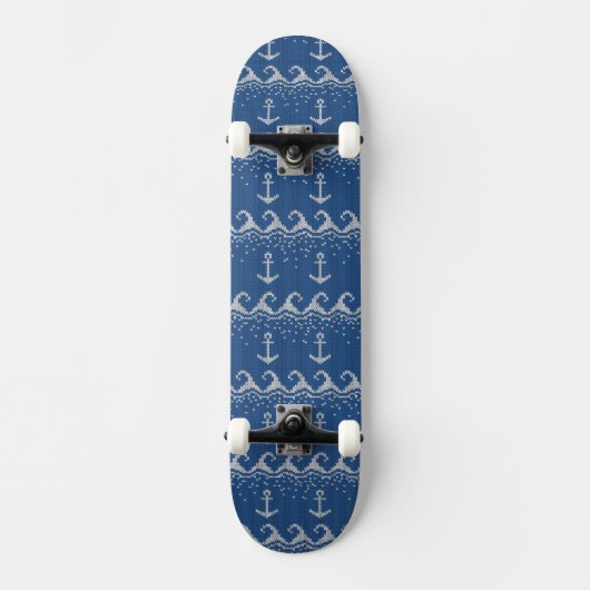 Nautical Knit Pattern Skateboard (Voorkant)