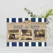 Nautical Knot Burlap Waterverf Save the Date (Staand voorkant)