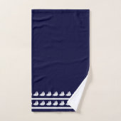 Nautical kustkapitein naam Sailboot Navy Blue Bad Handdoek (Handdoek)