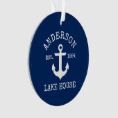 Nautical Lake House Anchor Family Name Blue (devant)