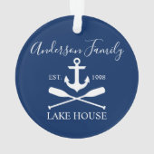 Nautical Lake House Ancre Oars Famille Marine Bleu (dos)