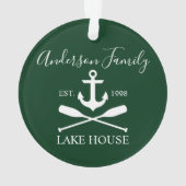 Nautical Lake House Ancre Oars Nom de famille Gree (dos)