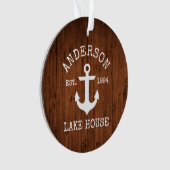 Nautical Lake House Ancre Wood Nom de famille (devant)