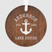 Nautical Lake House Ancre Wood Nom de famille (dos)