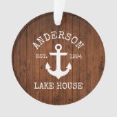 Nautical Lake House Ancre Wood Nom de famille (devant)