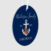 Nautical Lake House Hiver Floral Marine Bleu (devant)