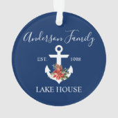 Nautical Lake House Hiver Floral Marine Bleu (dos)