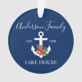 Nautical Lake House Hiver Floral Marine Bleu (devant)
