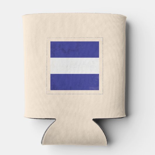 Nautical Letter "J" Signaalvlag Blikjeskoeler (Achterkant)