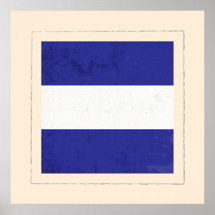 Nautical Letter "J" Signaalvlag Poster