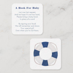 Nautical Life Ring Breng een boek voor Baby shower Informatiekaartje