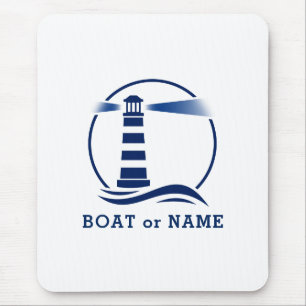 Nautical Lighthouder Your Boat of Name Blue Muismat