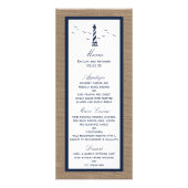 Nautical Lighthouse Burlap Wedding Collectie Menu (Voorkant)