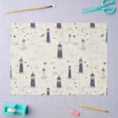 Nautical Lighthouse Coastal Blue Pattern (2) Tissuepapier (Craft)
