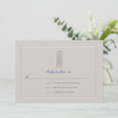 Nautical Lighthouse Coastal Formal Wedding RSVP (Staand voorkant)