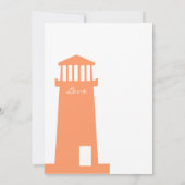 Nautical Lighthouse Coral Wedding Invitations (Dos)