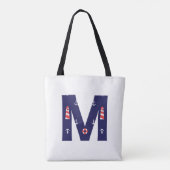 Nautical Lighthouse Monogram Tas Initiaal M (Achterkant)