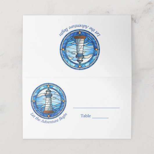 Nautical Lighthouse Ocean Seaside Wedding (Buitenkant ongevouwen)