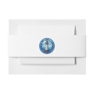 Nautical Lighthouse Ocean Seaside Wedding Uitnodigingen Wikkel