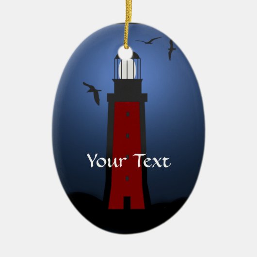Nautical Lighthouse Oval Ornament (Voorkant)