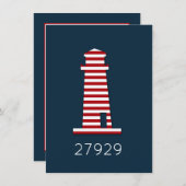 Nautical Lighthouse Patriotic Reunion Invite (Voorkant / Achterkant)
