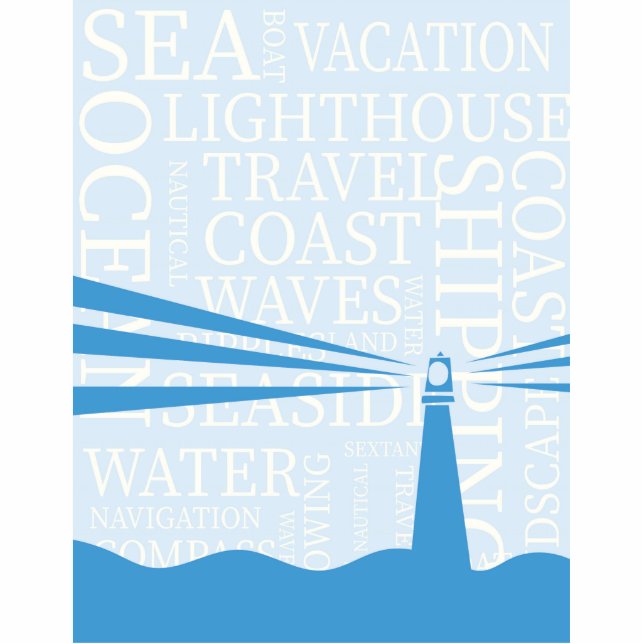 Nautical Lighthouse poster Staand Fotobeeldje (Voorkant)
