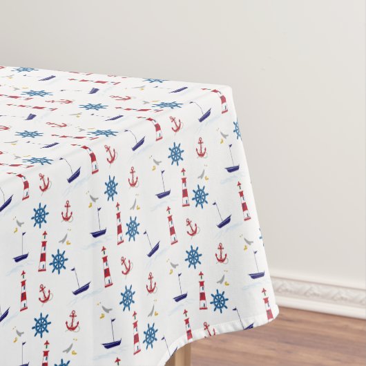 Nautical Lighthouse Sailboat Ocean Rectangle Table Tafelkleed (Voorbeeld)