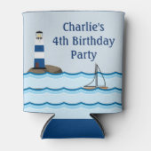 Nautical Lighthouse Scene Custom Birthday Blikjeskoeler (Voorkant)