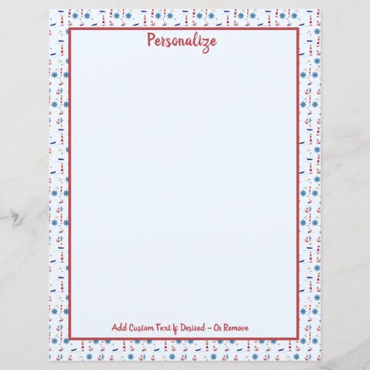 Nautical Lighthouse Ship Anchor & Buoy Personalise (Voorkant)