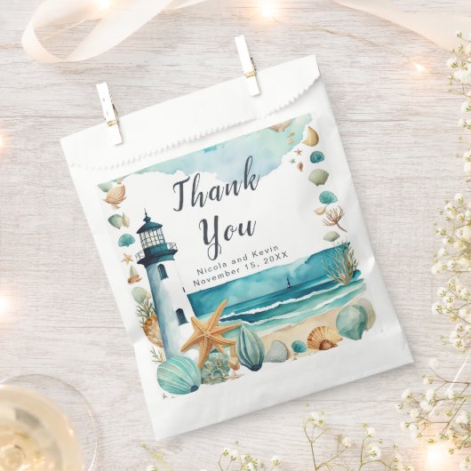 Nautical Lighthouse Wedding  Bedankzakje (Geknipt)