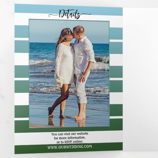 Nautical Lighthouse Wedding Tri-voudig Uitnodiging (Binnenzijde eerst)